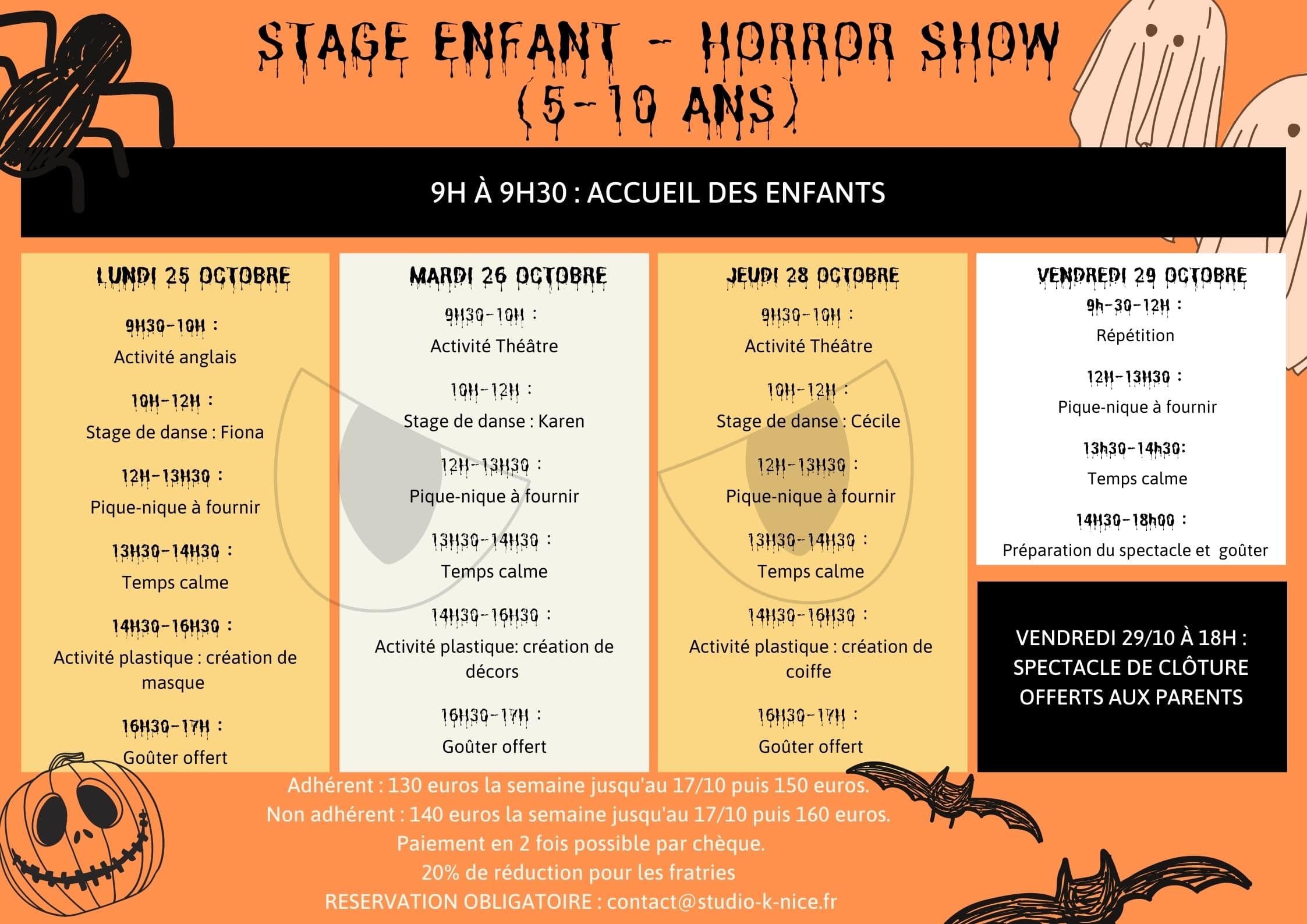 stage enfant horror show 2 min